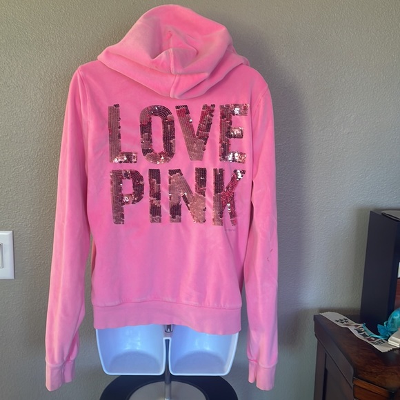PINK Victoria's Secret Tops - Victoria’s Secret PINK velour hoodie size large